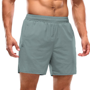 Shorts de sport pour hommes avec fermeture éclair et motif lettres, en polyester et coton, pour le fitness, la course à pied, les entraînements, décontractés, imprimés sur mesure - Product Image 1