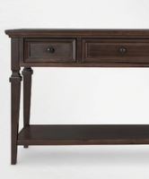 Table console en bois massif au design moderne avec 3 tiroirs, style industriel, rangement pour salon, appartement