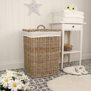 Juego de 2 Cestas de Lavandería Ovaladas de Ratán Ecológico Artex Green Earth, Cestas de Almacenamiento Hechas a Mano, Ratán Natural, Modernas y Multifuncionales - Product Image 3