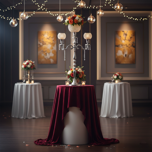 Metal Crystal Candelabra Home Design Decorative Tall 5 Arms <b>Candlestick</b> Holder Handmade Candelabra for Centerpiece Decoration - Product Image 2