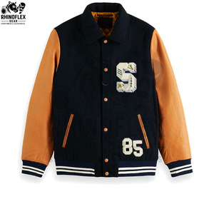 Custom Chenille Letter Embroidery Patches <b>Leather</b> Sleeve Baseball Bomber Letterman <b>Jackets</b> Wool Varsity <b>Jacket</b> for Men - Product Image 3