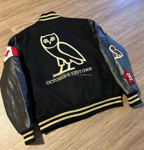 Chaqueta universitaria Letterman para hombre, Mangas de cuero, logotipo personalizado, bordado, estampado de letras universitarias, chaqueta de béisbol negra, logotipo personalizado - Product Image 5