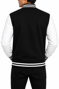 Dumela Custom Black <b>White</b> Varsity Bomber <b>Jacket</b> <b>Men</b> Embroidered Letterman Style Regular Fit Winter Outerwear - Product Image 5