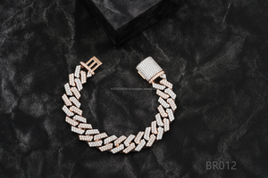 Luxury Two Tone Iced Out Cuban Link <b>Bracelet</b> with Rose Gold <b>White</b> Gold Lab Grown Diamond Pave Design - Product Image 1