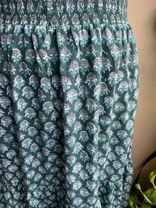 Vestido de Algodón Indio Estampado a Mano, Estilo Vintage, Vestido Largo con Cuello Cuadrado, Bordado Floral, Túnica Larga Hasta el Suelo - Product Image 4