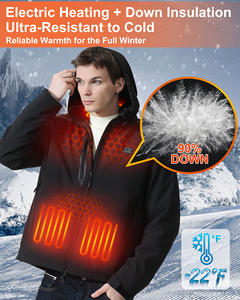 Veste chauffante d'hiver pour homme et femme, alimentée par batterie USB, contrôle intelligent de la température, veste chauffante pour l'extérieur - Product Image 3