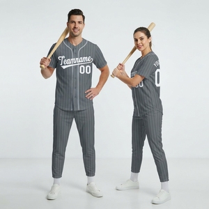 Sublimation Jersey Blank Plain Hip Hop Stripe Baseball Jersey Button Down Shirts Sports Uniforms Men Women Jersey Custom logo - Product Image 2