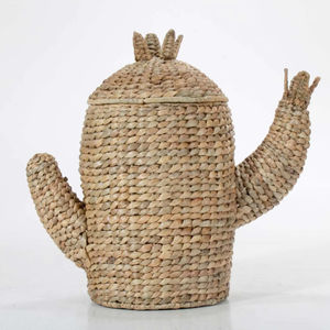 Woven <b>water</b> <b>hyacinth</b> <b>basket</b> shaped like a cactus Handmade Storage <b>Basket</b> Wholesale eco-friendly Made in Vietnam - Product Image 1