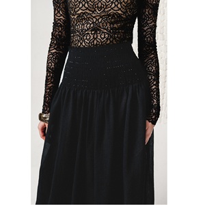 High Fashion <b>Skirts</b> For Women <b>Long</b> NANA SMOCKED MAXI <b>SKIRT</b> Premium Korean Triacetate ODM Women's Casual <b>Long</b> <b>Skirts</b> For Women - Product Image 4