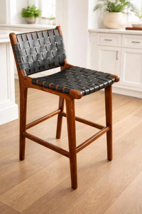 Tabourets de bar en bois de manguier haut de gamme pour cuisine, chaise haute de luxe, mobilier de café moderne, chaises de bar au meilleur prix - Product Image 2