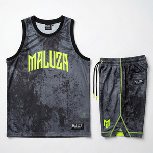 Ensemble de maillots de basket-ball d'été grande taille MALUZA Industries Premium, séchage rapide, uniforme de sport, streetwear, shorts d'entraînement - Product Image 1