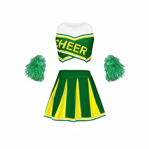 Ensembles d'uniformes de cheerleading pour femmes, taille adulte, personnalisables, avec nom d'équipe imprimé par transfert thermique, 100 % polyester 180g, sur mesure - Product Image 1