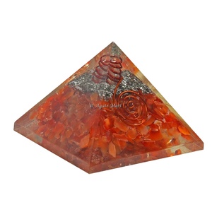 Pyramide Orgone Tourmaline noire de qualité supérieure sculptée Agate guérison Reiki symbole amour Style mascotte pour la méditation décor à la maison - Product Image 4