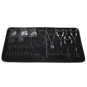 Pince à extensions capillaires noires pour micro-anneaux et microlinks, ciseaux miniatures pour colle à kératine, pinces à doigts, outil boucle et crochet - Vente en gros - Product Image 1