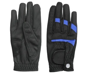 Premium Genuine Leather Golf Gloves Black <b>Full</b> Finger Non <b>Slip</b> Breathable Buckle Closure Yellow Stripe Unisex Sports Wear - Product Image 3