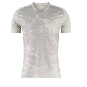 Maillot de football sublimé à col en V pour homme, manches courtes, anti-humidité, coupe athlétique, toutes saisons, imprimé blanc - Product Image 1
