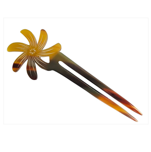 Épingle à cheveux en corne de buffle avec design incurvé naturel pour filles, accessoires pour cheveux longs avec finition lisse - Product Image 5