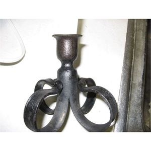Industrial Heavy Duty Cast Metal Candelabra Antique Finish Decorative Single <b>Candle</b> <b>Holder</b> Modern Farmhouse Wedding Event Decor - Product Image 1