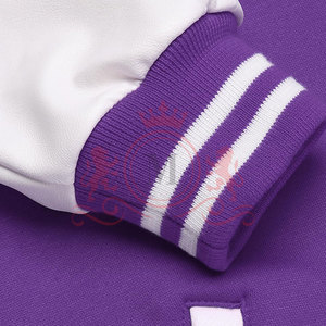 Top Trending Purple <b>White</b> Letterman <b>Jacket</b> Button Front Comfortable Fit Premium Everyday Clothing - Product Image 6