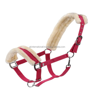 Licol pour cheval en nylon léger et imperméable, disponible en plusieurs couleurs et tailles, avec rembourrage confortable en polaire de vison, licol de course pour cheval - Product Image 2