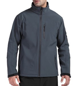 Chaqueta de Invierno para Hombre, Impermeable, con Capucha, Estilo Urbano, de Softshell, con Frente Sólido, Poliéster/Spandex, Transpirable, de Secado Rápido, con Forro Polar - Product Image 1
