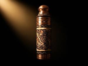 Designer Copper Water Bottle Handmade Artisanal Craft Smart <b>Drinkware</b> - Product Image 1