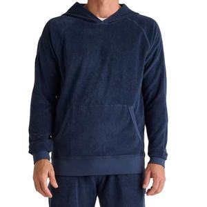 Sudadera con capucha de lana bordada personalizada para invierno, con algodón orgánico de secado rápido y transpirable para hombre, con bordado desgastado. - Product Image 6