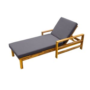 Chaise longue à dossier réglable en bois d'acacia U_Style pour les jardins, les terrasses et la piscine-Chaise longue d'extérieur - Product Image 3