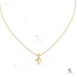Lab Grown Diamond 0.75 CT Princess Cut <b>Pendant</b> Necklace 14K 18K <b>Solid</b> <b>Gold</b> Dainty Minimalist Everyday Wedding Party Jewelry Gift - Product Image 2