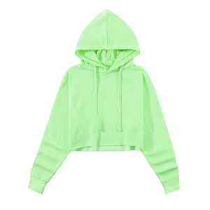 เสื้อฮู้ดครอปท็อปผู้หญิงคุณภาพดี สีเขียวอ่อน สำหรับออกกำลังกายกลางแจ้ง โยคะ ระบายอากาศได้ดี - Product Image 1