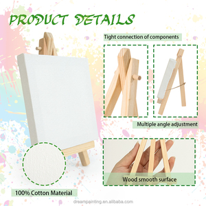 Fournitures d'art Mini toile et chevalet d'art Set 100% coton Toiles d'art pour la <span class=keywords><strong>peinture</strong></span> Chevalet en bois portable pour la <span class=keywords><strong>peinture</strong></span> - Product Image 5