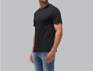 T-shirt en laine mérinos respirant à manches courtes et col rond, séchage rapide, coupe ajustée ou ample, couleur noire, idéal pour la course en extérieur - Product Image 2