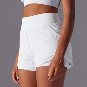 Customized High <b>Waist</b> Sport Shorts With Pockets Quick Dry Knitted Spandex Polyester Women's Activewear Shorts - Product Image 5