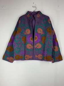 Chaqueta de algodón bordada a mano con diseño Suzani |   Kimono Bohemio - Product Image 6