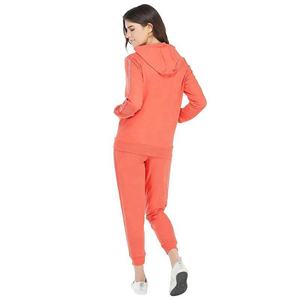 Ensemble de survêtement sportif pour femme, 100% coton, avec sweat à capuche zippé et pantalon de survêtement - Product Image 4