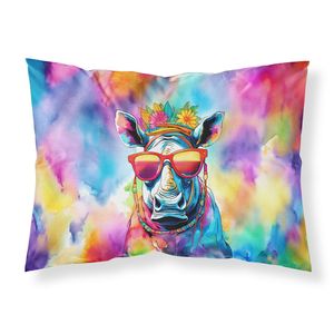 Nouveau léger Super doux Hippie œuvre décorative Animal rhinocéros Standard taie d'oreiller facile à entretenir housse de coussin - Product Image 1