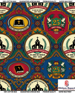 African Wax Print Fabric Manufacturer Customized Church Uniform Anniversary Convention Celebration Fundraising Fabric - Product Image 3