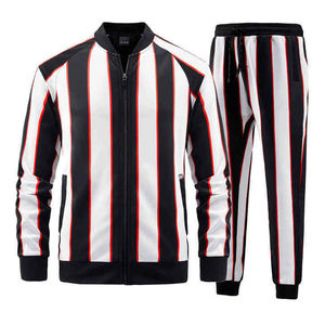 Fabricante de Ropa OEM Personalizada, Traje de Chaqueta y Pantalón con Cremallera a Prueba de Viento para Hombre, Otoño, Color Sólido, Mangas Largas, Pantalones Deportivos con Cordón - Product Image 4
