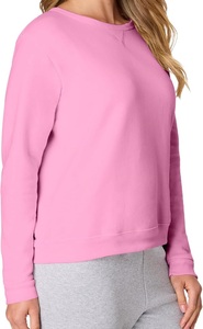 Camiseta de algodón con cuello redondo para mujer, talla XL, informal, de manga larga con encaje, cuello redondo, bonita, holgada, transpirable. - Product Image 2