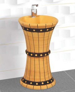 BEST QUALITY Good Price Modern Multy colour Ceramic Pedestal Sink Floor Mounted Easy to Clean for Bathroom From Linum Factory - Product Image 5