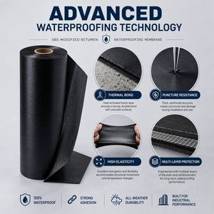 Membrane d'étanchéité en bitume modifié SBS pour projets souterrains, renforcée au polyester, qualité professionnelle, en rouleau - Product Image 2