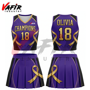 Tenue de danse jazz pour filles, uniforme de cheerleading en Spandex et Polyester, hauts et shorts personnalisables, manches courtes, pour matchs sportifs - Product Image 2