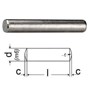 Pernos de Acabado Liso con Sistema de Fijación Cuadrado/Ranurado/para Llave de Mariposa, Fijados con Pasador de Locación Cilíndrico de Acero Inoxidable 304 - Product Image 6
