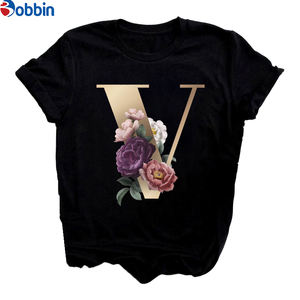 Camiseta con estampado del alfabeto y combinación de letras con nombre personalizado para mujer, nueva camiseta de verano para parejas, ropa transpirable - Product Image 4