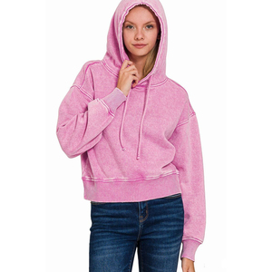 Street Wear Latest Design Custom Logo Oversized Crop <b>Top</b> Pullover Sweatshirt Cropped Hoody Women Crop <b>Top</b> Hoodies - Product Image 3