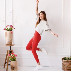 Leggings Deportivos de Cintura Alta para Mujer, Compresivos, de Spandex/Poliéster, Ecológicos, de Secado Rápido, 180g, Suaves y Elásticos, para Gimnasio y Entrenamiento - Product Image 3