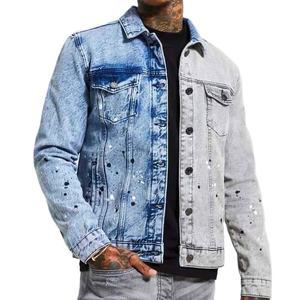 แจ็คเก็ตยีนส์ผู้ชายแฟชั่นใหม่คุณภาพสูงสำหรับฤดูหนาว สไตล์ไฮสตรีท ลายตัวอักษร โลโก้ด้านหน้า ผลิตตามสั่ง ขายส่ง - Product Image 3