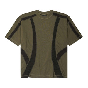 Camisetas de Manga Corta para Hombre, Diseño Nuevo, Color Verde Oliva, Paneles Geométricos, Algodón, Precio al por Mayor, Hechas en Pakistán - Product Image 1