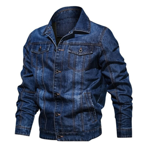 2026 Vintage Distressed <b>Denim</b> <b>Jackets</b> for Men High Quality Plain Jeans <b>Jackets</b> New Fashion Wholesale Winter Season Online Sale - Product Image 1