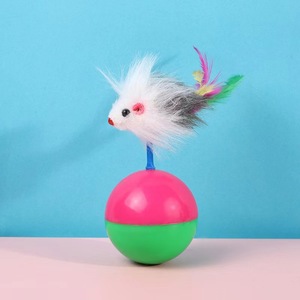 Jouets interactifs en gros pour chats : boule en plastique, souris en peluche et plumes pour l'entraînement - Product Image 6